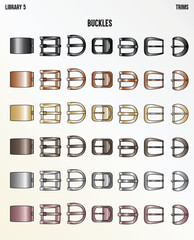 METAL BUCKLES FOR GAMENTS ACCESSORIES VECTOR SKETCH © JUSTDZINE