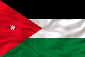 Obraz premium National flag of Iordan. Background with flag of Iordan