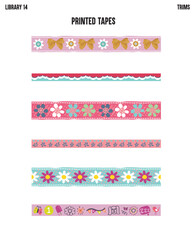 PRINTED TAPES AND RIBBON FOR GARMENTS ACCESSORIES VECTOR SKETCH