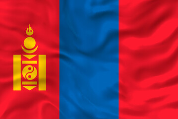 National flag  of Mongolia. Background  with flag  of Mongolia