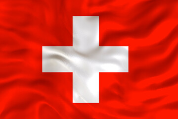 Obraz premium National flag of Switzerland. Background with flag Flag Switzerland