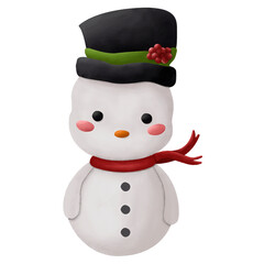 Cute snowman without background