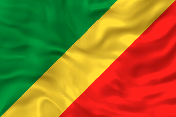 National flag of Congo brazzaville. Background  with flag of Congo brazzaville