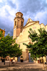Fototapeta na wymiar Falset church Iglesia Santa Maria Priorat Tarragona province Catalonia Spain town known for wine