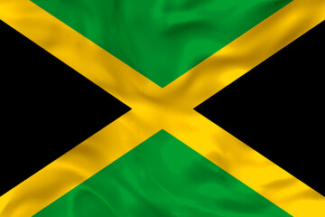 National flag of Jamaica. Background  with flag  of  Jamaica