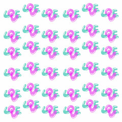 pattern with letters seamless background with hearts love valentine's day 