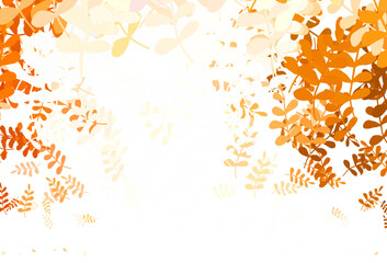 Light Orange vector abstract pattern with leaves.