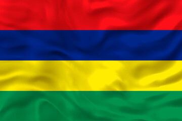 Fototapeta premium National flag of Mauritius. Background with flag of Mauritius.