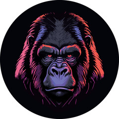 Color head of a gorilla © Gpbolde