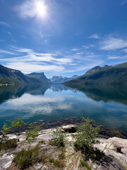 scenic view on the sognefjord norway