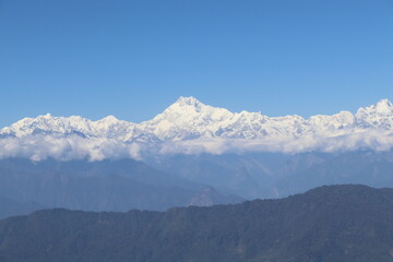 Fototapeta na wymiar Kanchenjunga View from Tiger Hill, Darjeeling, West Bengal, India