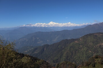 Naklejka premium Kanchenjunga View from Tiger Hill, Darjeeling, West Bengal, India
