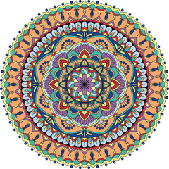 Colorful hand drawn mandala.