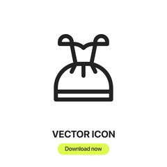 Dress icon vector. Linear style sign for mobile concept and web design. Clothing symbol illustration. Pixel vector graphics - Vector.
