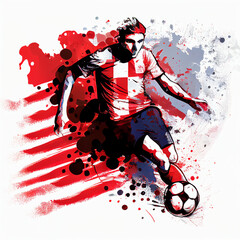 Croatian soccer poster. Abstract Croatia football background. Croatian national football player. Croatia soccer team - obrazy, fototapety, plakaty