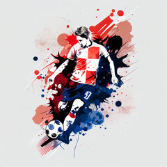 Croatian soccer poster. Abstract Croatia football background. Croatian national football player. Croatia soccer team