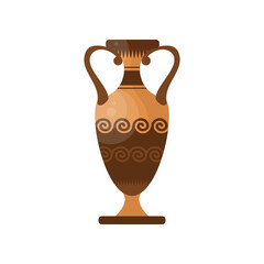 Tall Greek vase for oil and liquids. Ancient pottery and vases cartoon illustration. Grecian earthenware concept