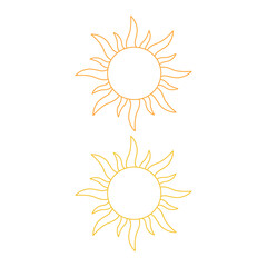 Yellow Sun Sign, Symbol, Logo isolated on White