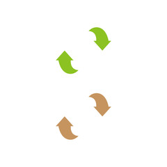 Recycle Arrows Set Sign, Symbol, Logo isolated on White