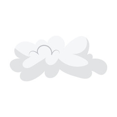 White cloud shape flat vector illustration. Cloudy sky element, heaven symbol isolated on white background