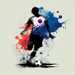 South Korea soccer poster. Abstract South Korean football background. South Korea national football player. South Korean soccer team