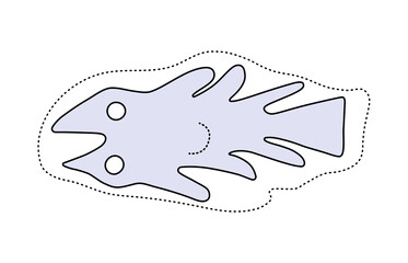 Geoglyph of the fish from Nazca on transparent background