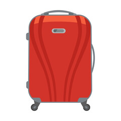 Suitcase with wheels vector illustration. Travel bag for luggage or baggage, briefcase isolated on white background