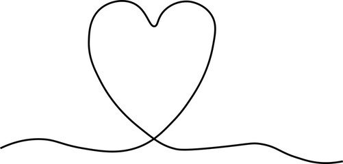 One line heart vector, Love heart illustration, One line minimalist vector, valentines day illustration