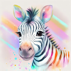 portrait of a zebra - obrazy, fototapety, plakaty