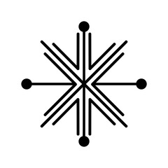 Snowflake decorative element. Hand drawn snowflake isolated. Vector element for christmas, new year decor