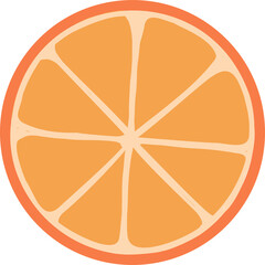 simple slice of orange. orange fruit.
