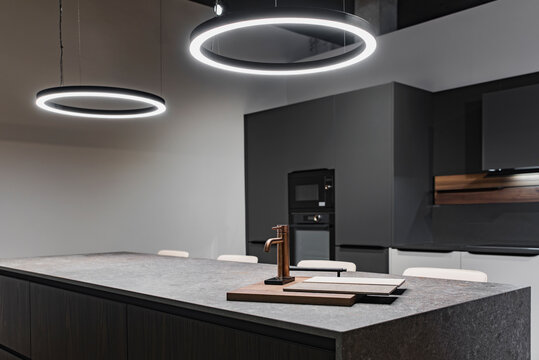 Minimalist modern kitchen design in black