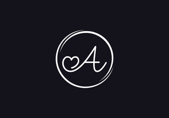 Love font circle sign. love logo design and heart font design letters and alphabets