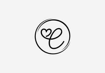 Love font circle sign. love logo design and heart font design letters and alphabets