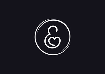 Love font circle sign. love logo design and heart font design letters and alphabets