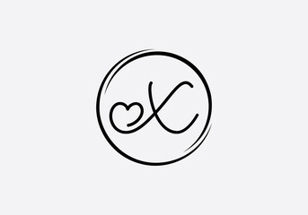 Love font circle sign. love logo design and heart font design letters and alphabets