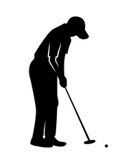 Black silhouette of people in golf.