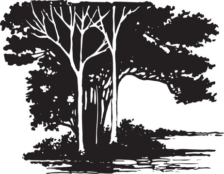 recommend clip art: Birch _ Thorn bush Vector 