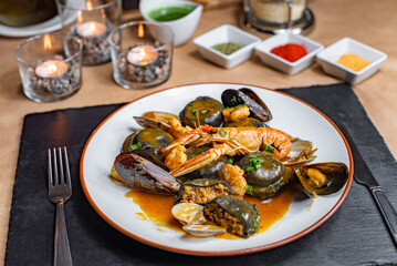 Minced meat sorrentines with shellfish and mussels