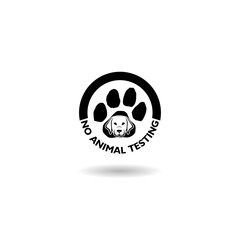 No animal testing icon with shadow