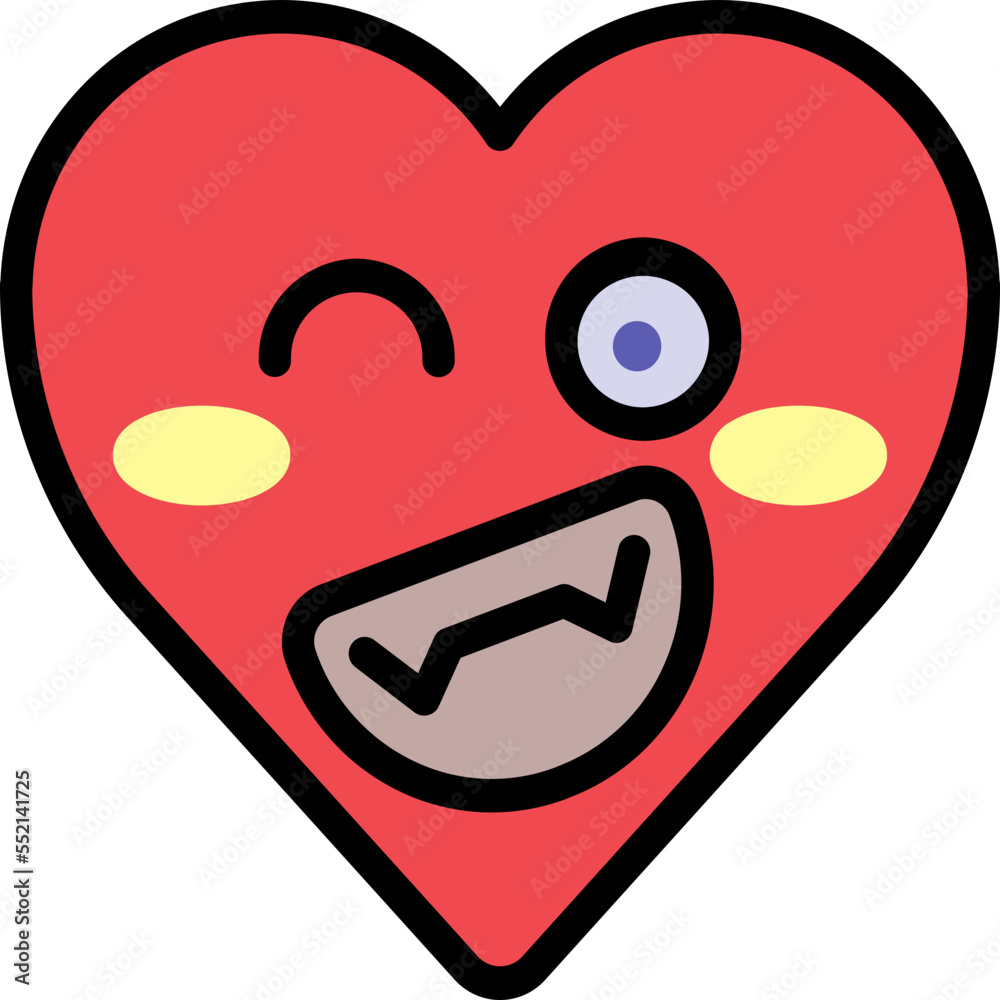 Wall mural Happy heart emoji icon