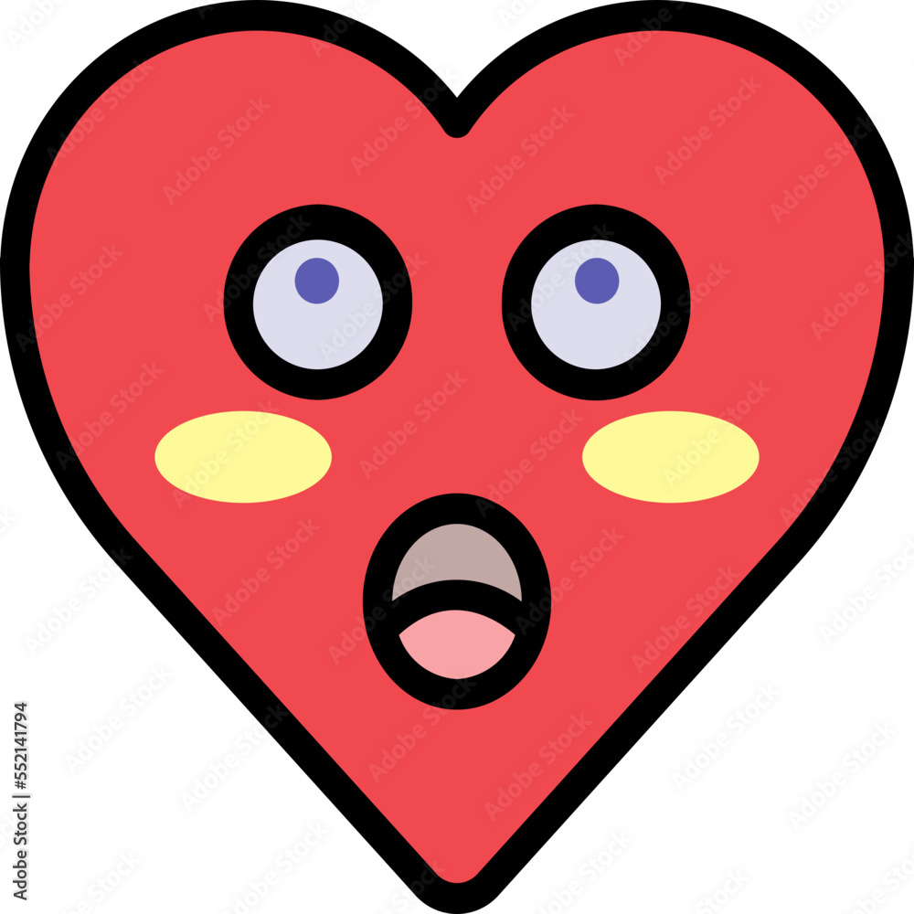 Wall mural Shock heart emoji icon