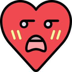 Embarrassing heart emoji icon