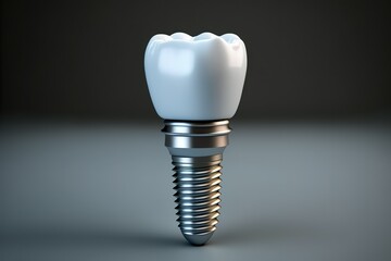 Dental implant isolated on a colored background- Generative AI
