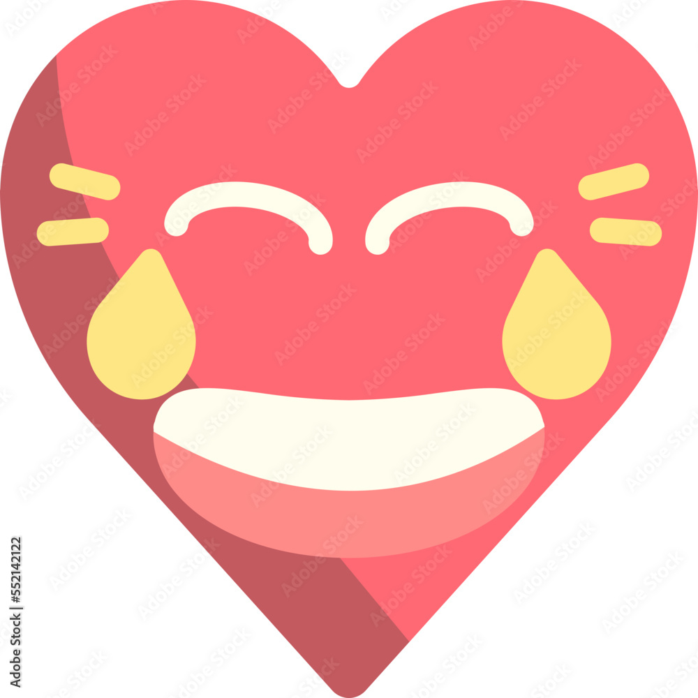 Wall mural Funny heart emoji icon