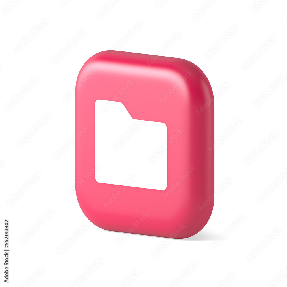 Poster file folder archive directory button cyberspace digital document storage organizing 3d isometric ico