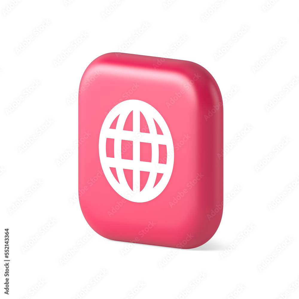 Aufkleber internet connection global browsing information button cyberspace data search 3d isometric icon