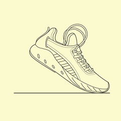 Sneakers Shoes Line Icon.