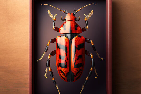Sample of the Stictoleptura rubra beetle Generative AI
