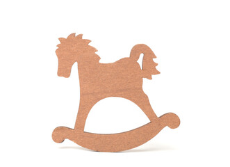Wooden Christmas horse isolated on white background